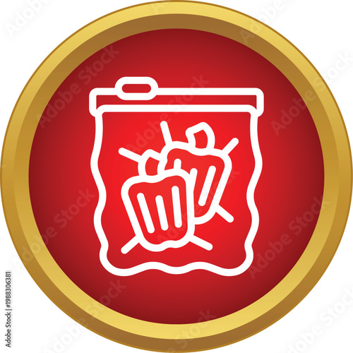 Vacuum sealed peppers in a reclosable bag demonstrating food preservation