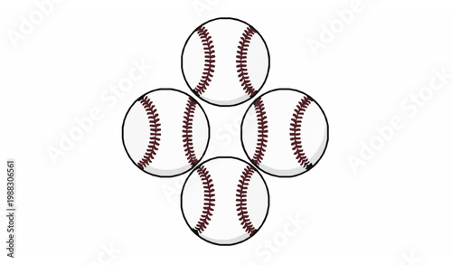 Baseball diamond balls vector symmetric design