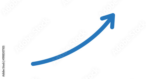 A solitary blue upward arrow indicating growth, progress, and directional movement clearly