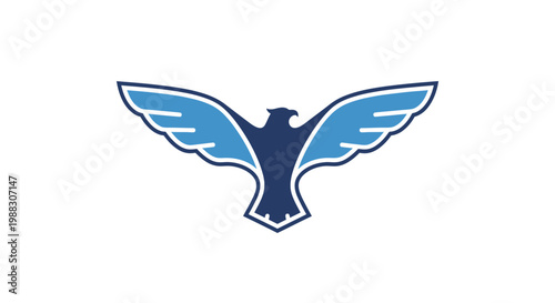A stylized emblem of a bird with outstretched wings, suitable for various branding.