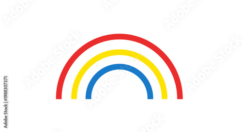 A vibrant and minimalist illustration of a colorful arch resembling a rainbow