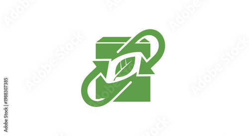 Schilderij op canvas Green leafy eco friendly symbol logo.