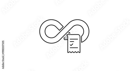 Obraz na plátně Infinity loop with receipt symbol.