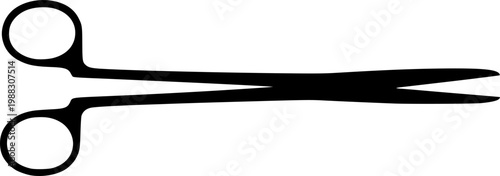 Black metal hairdressing scissors with offset finger holes isolated on white background
