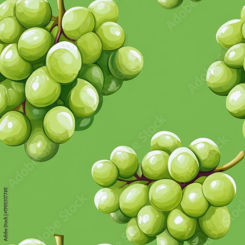 green grapes seamless pattern background illustration