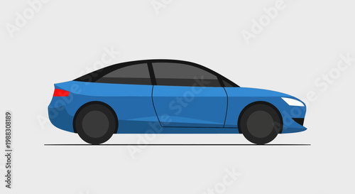 Minimalist representation of a sleek blue vehicle illustrating modern transportation design concept