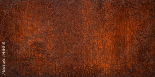 A dark aged wooden board with a rough brown grunge texture and vintage tree pattern creates a dirty weathered surface backdrop for a rustic material design