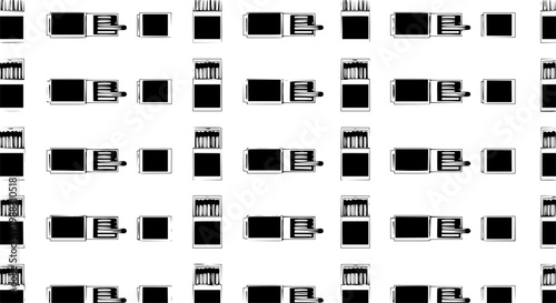 Seamless vintage matchbox grid pattern minimal vector background retro texture design