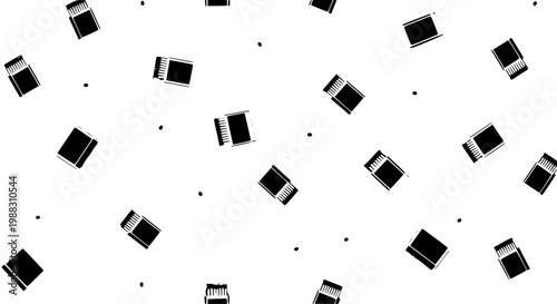 Scattered vintage matchbox seamless pattern retro decorative vector background texture