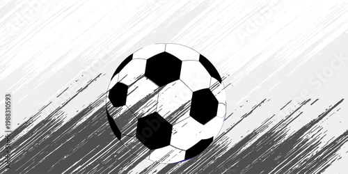 Abstract Soccer Ball Background with Black Ink Splatter and Grunge Brush Strokes. Dynamic Vector Design for Football Sports Branding, Tournament Posters, Athletic Apparel, n E-sports Graphic Identity.