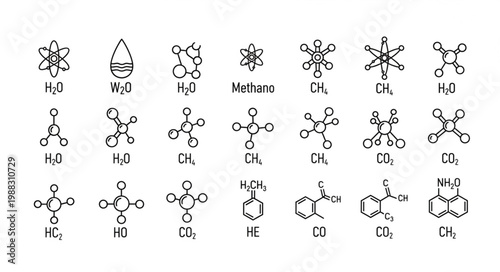 Collection of Chemical Molecular Structures and Formulas.