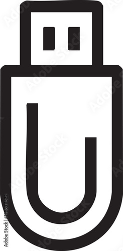 Vector graphic illustration of a usb flash drive in a simple design