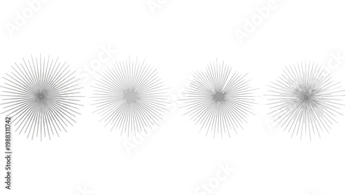 Radial pixel art transformation series depicting progressive diffusion effects Vector