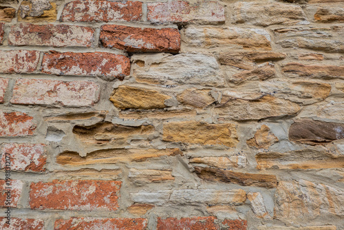 Aged wall textures with brick plaster and sstone details. Language of surfcaces. Integragtion concept. Architectural charcacter. set of 5 images