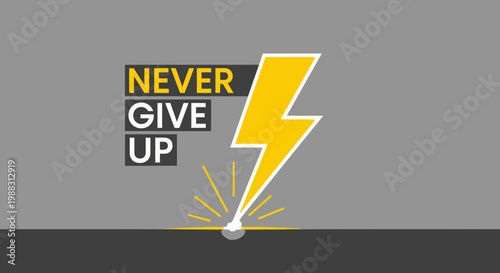 Positive Reminder Design: Inspirational Message Featuring a Lightning Bolt and Motivational Text