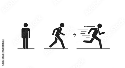 Progression Of Speed: A Man's Journey From Standing Still Into Rapid Motion