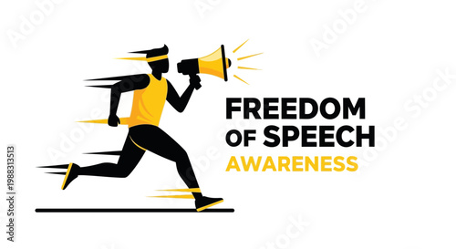 Promoting Speech Freedom And Awareness With Bold Graphic Design Concept