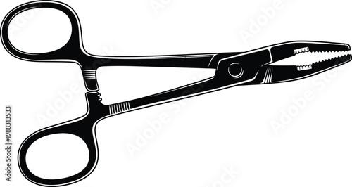 Surgical hemostat clamp forceps medical instrument precision healthcare sterile tool 