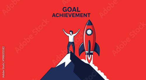 Reaching The Summit: A Visual Metaphor For Achieving Ambitious Goals and Victorious Endeavors