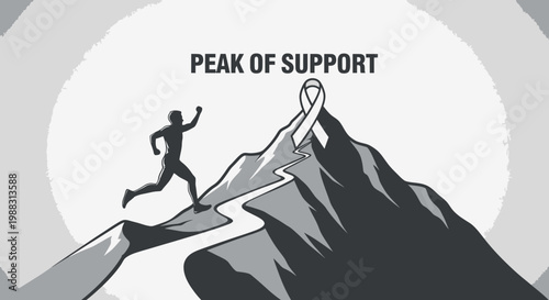 Reaching The Summit Representing Hope, Support, And Determination In Challenging Situations