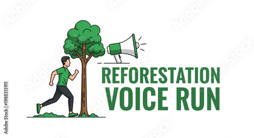 Reforestation Voice Run: A Sustainable Concept For a Greener Tomorrow Graphic Design