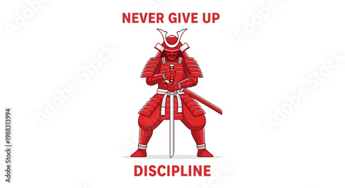Resolute Samurai Warrior Embodies Unwavering Determination and Inner Strength Forged by Discipline