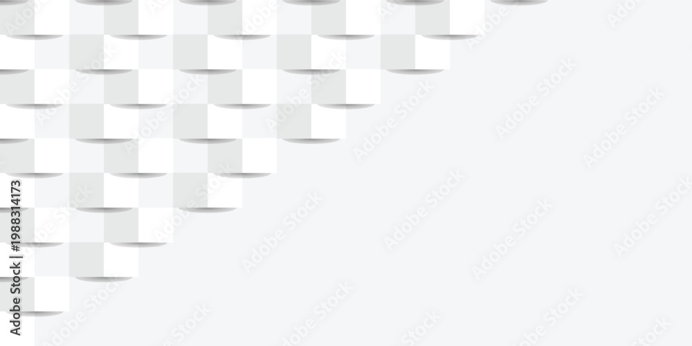 Fototapeta premium Abstract background white square geometric texture