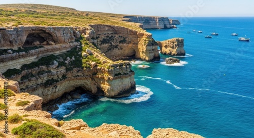 panoramic view of the coast of crete greece