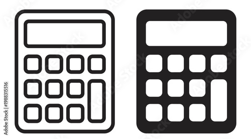 calculator icon, math finance accounting numbers device office business tool electronic keypad display calculation budget symbols on transparent background