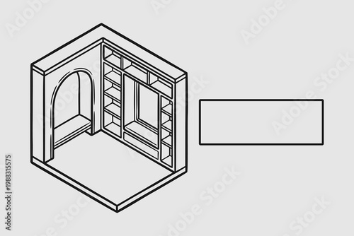 Isometric Closet and Storage Room Interior Illustration