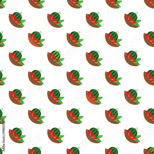Repeating pattern of cartoon hot dogs with green toppings isolated on a transparent background