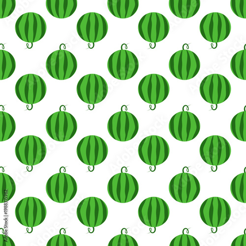 Seamless pattern of cartoon watermelons isolated on a transparent background