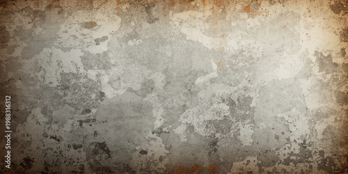 An old grungy metal and concrete wall texture with a rough aged surface featuring antique rust and brown paint patterns on a vintage industrial backdrop
