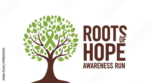 Roots Of Hope: Symbolism, Awareness And Support With Green Ribbon Tree Emblem