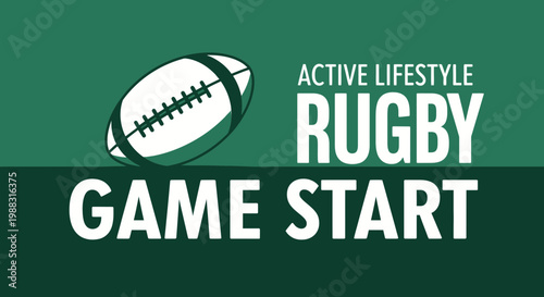 Rugby Game Start: Active Lifestyle Concept Depicting American Football and Sport Design