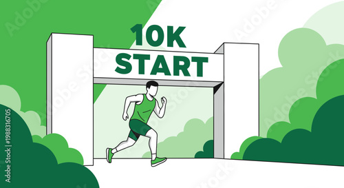 Runner Approaches The 10K Start Line Ready To Compete And Achieve Goals