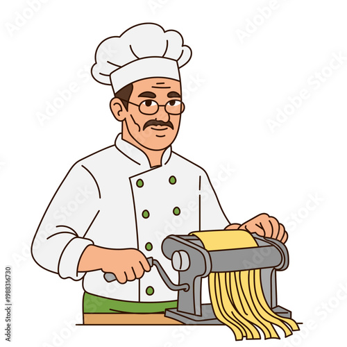 Chef Making Fresh Homemade Pasta