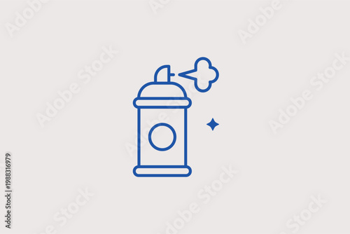 Spray paint can line icon for street art projects and creative graffiti workshops. Vibrant Vector Illustration for urban culture branding and DIY home decor tutorials.