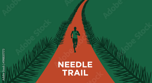 Runner Ascends Pathway Through Wilderness, Illustrating Adventurous Outdoor Activities