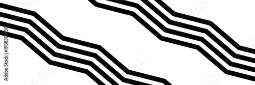 Perspective lines black stripes with 3d dimensional effect. Geometric vector abstract background