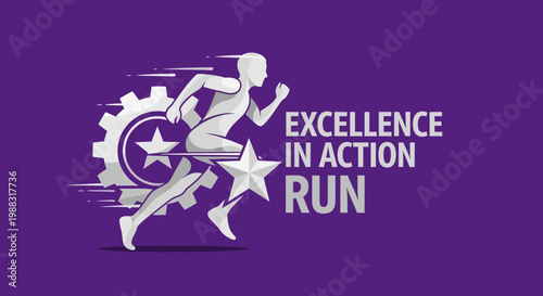 Runner Demonstrates Excellence and Action in Purple, Reaching Their Goal, Fast