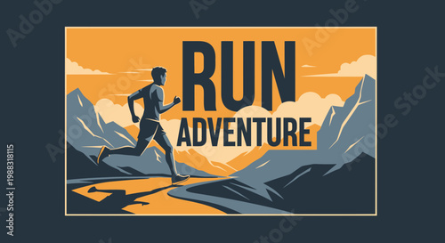 Runner Embarks On Mountain Trail Adventure During A Wonderful Sunset Journey