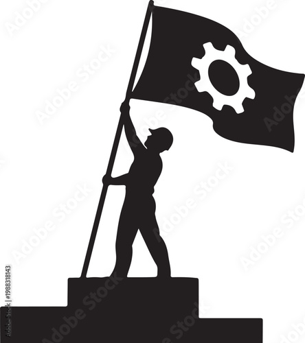 happy Labour day or international workers day vector illustration with workers. labor day and may day celebration.