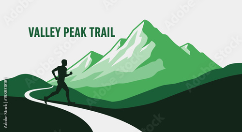 Runner Embarks on Valley Peak Trail, Enjoying Nature's Scenic Panoramic View