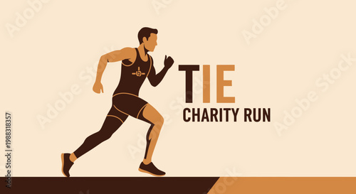 Runner Emblem Illustrative Design for Charity Event Fundraising and Donations