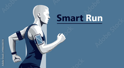 Runner Embracing Modern Tech for Fitness and Athletic Excellence During a Daily Activity