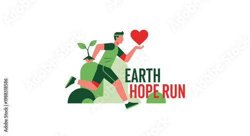 Runner Embracing Nature and Hope for a Greener Earth