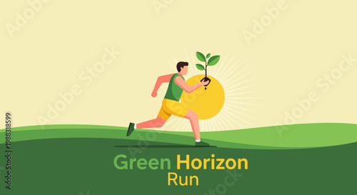Runner Embracing Nature: Sustainable Growth and The Green Horizon Environment