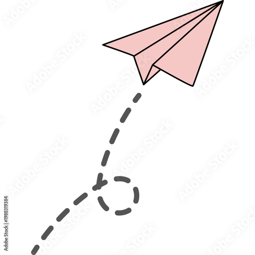 Pink Paper Airplane Flying Icon