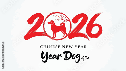 Celebrating the beginning of a new year with your beloved canine companion in 2026 Vector